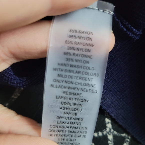 Vince Camuto Navy Midi Dress with Red Trim - Picture 7 of 7